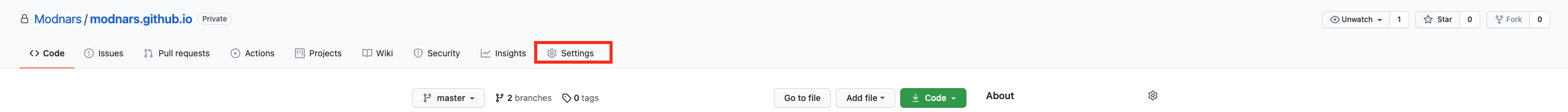 GitHub Repo Settings