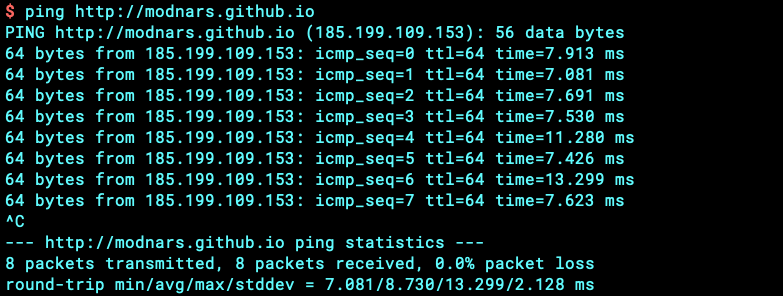 ping target site